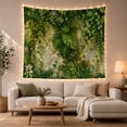 thumbnail image 1 of Tropical Plants Growing on Weathered Stone Wall, Serene Boho for Nature Enthusiasts, Botanical Wall Art, Housewarming Gift, Tapestry Wall Hanging for Living Room and Bedroom, 1 of 7