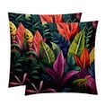 Tropical Plants Luxurious Velvet Throw Pillow Inserts Set of 2, 16x16