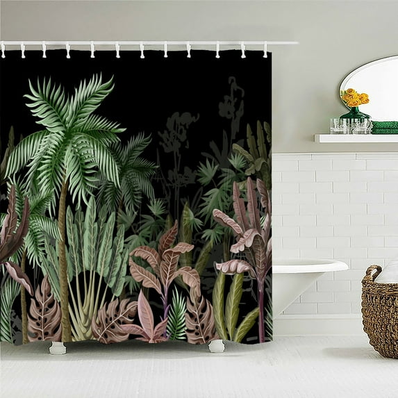 Tropical Plants Palm Trees Leaves Shower Curtains Bath Curtain Waterproof Bathroom Decor With 3d Printing Bath Curtains