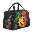 thumbnail image 1 of Tropical Plants Premium Fabric Cat Carrier with 900D Oxford Cloth, Sherpa Base - Spacious Pet Bag with Nylon Webbing Handles - 17x10x11.8 in, Ideal for Travel - Stylish and Comfortable, 1 of 7
