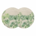thumbnail image 1 of Tropical Plants Round 13 Inch Placemats Set of 2, Summer Watercolor Green Palm Leaf on Linen HeatResistant Non Slip Place Mats for Dining Table, Wipeable Braided Kitchen Table Mats for Housewarming, 1 of 9