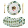 thumbnail image 1 of Tropical Plants Round 13 Inch Placemats Set of 8, Summer Coastal Beach Coconut Tree Green HeatResistant Non Slip Place Mats for Dining Table, Wipeable Braided Kitchen Table Mats for Housewarming, 1 of 9