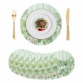 thumbnail image 1 of Tropical Plants Round 15 Inch Placemats Set of 8, Summer Green Palm Leaves Wooden Grain HeatResistant Non Slip Place Mats for Dining Table, Wipeable Braided Kitchen Table Mats for Housewarming, 1 of 9