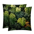 thumbnail image 1 of Tropical Plants Set of 2 Velvet Throw Pillow with Unique Patterns - 16x16, 18x18, 20x20 Inches for Various Occasions - Pillows Covers Throw Pillow Inserts Pillow Inserts, 1 of 6