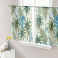 thumbnail image 1 of Tropical Plants Sheer Curtains 54 Inch Length 2 Panels Set, Summer Coastal Beach Coconut Tree Green Voile Window Treatment Rod Pocket Short Kitchen Curtains Drapes for Bedroom 52"x54"x2, 1 of 7