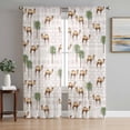 thumbnail image 1 of Tropical Plants Sheer Curtains 72 Inch Length 2 Panels Set Window Treatments, Summer Palm Trees Camel Animals Boho Rod Pocket Semi Curtains for Living Room/Bedroom/Kitchen Décor, 104"W x 72"L, 1 of 7