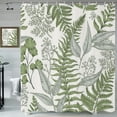 thumbnail image 1 of Tropical Plants Shower Curtain, Vintage Sage Green Tropical Plants Leaves Beige Bathroom Curtain Waterproof Fabric Machine Washable with Hooks, 72" Wx84 L, 1 of 6