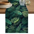 thumbnail image 1 of Tropical Plants Table Runner 72 Inches, Summer Watercolor Green Palm Leaves Bed Runner Dresser Scarves Tabletop for Indoor Outdoor Parties/Ceremony/Banquet, 16" x 72", 1 of 9