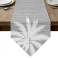 thumbnail image 1 of Tropical Plants Table Runner Linen Burlap Table Runner 108 Inches Long Summer Coastal Palm Tree Leaves Light Grey Dresser Scarves for Kitchen Island Coffee Dining Room Party Holiday Decor 13"x108", 1 of 8