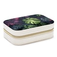 thumbnail image 1 of Tropical Plants Velvet Portable Decorative Box with Removable Compartment - Jewelry Stand, Necklace Organizer, and Gift, 1 of 7