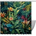 thumbnail image 1 of Tropical Plants Waterproof Shower Curtain Set with Hook, Printed Bathroom Decoration - Shower Curtain Set, 1 of 6