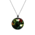 thumbnail image 1 of Tropical Plants Women's Glass Circular Pendant Necklaces, 1 of 5