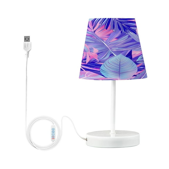 Tropical Plants and Flowers Desk Lamp LED Table Nightstand Lamps with 3 Color Temperatures for Home Bedroom Living Room Decor 6x11