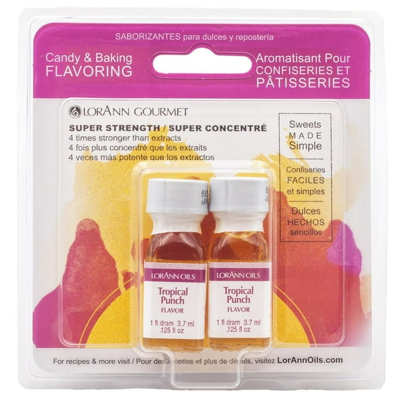 LorAnn Oils Super Strength Flavoring - Used For Candy Making, Flavoring, Baking, Hard Candy, and Flavor Oils, Tropical Punch, 1 fl dram