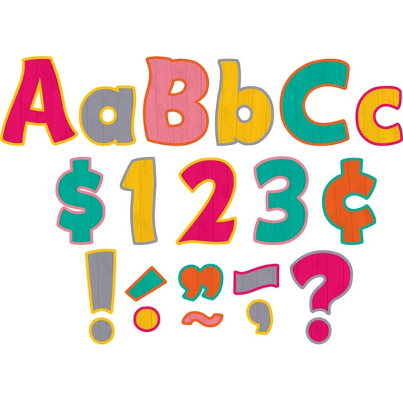 Teacher Created Resources Tropical Punch Funtastic 4" Letters Combo Pack, 208 Pieces