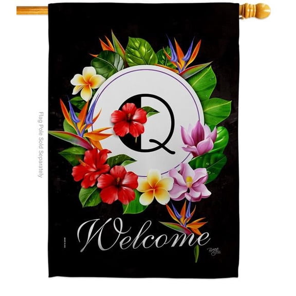 Tropical Q Summertime 28 x 40 in. Double-Sided Decorative Vertical House Flags for Decoration Banner Garden Yard Gift