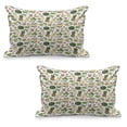 thumbnail image 1 of Tropical Quilted Pillowcover Set of 2, Summer Holiday Pattern with Fruits and Cocktails Refreshments Juice and Drinks, Standard Queen Size Pillow Cover for Bedroom, 30" x 20", Multicolor, by Ambesonne, 1 of 1