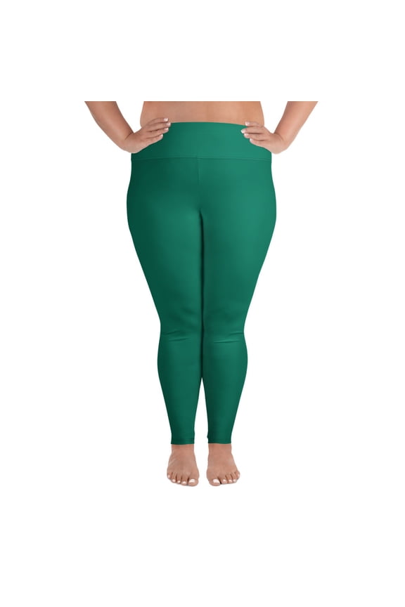 Tropical Rain Forest, Green Plus Size Leggings, Green Leggings for Plus Size, Big Size Green Leggings, Green Leggings for Big Women