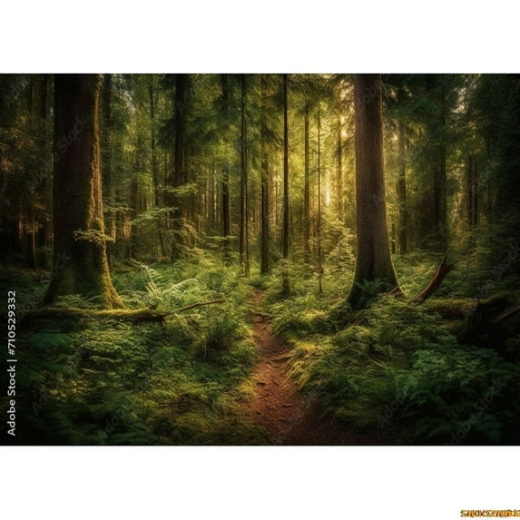 Tropical Rainforest Coniferous Forest Moss Fall Tree Photography Backdrops Prop Jungle Nature Landscape Theme Background ZL-1