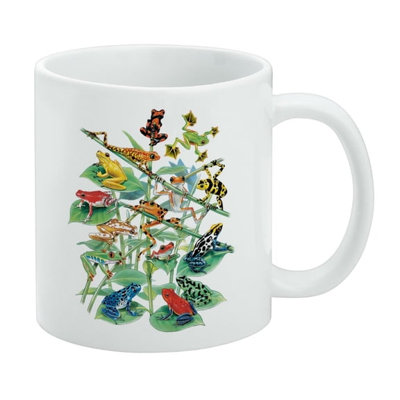 Tropical Rainforest Frogs Froggies Dart White Mug