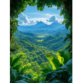 thumbnail image 1 of Tropical Rainforest Mountain View Canvas Art Print/Decorative Painting， Suitable for Living Room， Bedroom， Office， Hotel， and Yoga Studio Decoration., 1 of 8