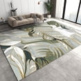 thumbnail image 1 of Tropical Rainforest Plants Area Rugs, Luxurious Golden Lines Green Banana Leaves Area Carpet, Bedroom Rug Fine Fluff Short Velvet Apply To Hallways Perfect For Hardwood Floors 1x2ft, 1 of 6