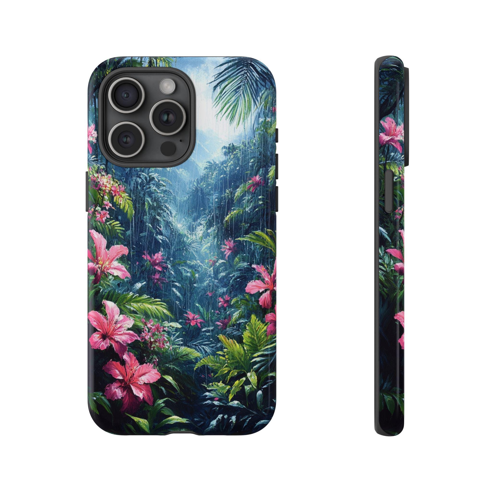 Tropical Rainforest Storm Jungle Nature Art Phone Case for iPhone 17 16 ...