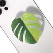 Tropical Rare Leaf Plant Multi Functional Collapsible Expandable Mobile Phone Grip & Kicktand (Albo Monstera)