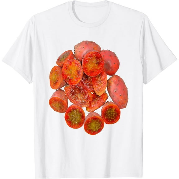 Tropical Red Prickly Pear Fruit Cut Out Vector Art T-Shirt