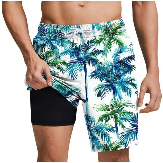 Tropical Resort Beach Hawaiian Shorts for Men 2025 Summer Funny Drawstring Holiday Shorts with Pockets Funny Pattern Short Pants