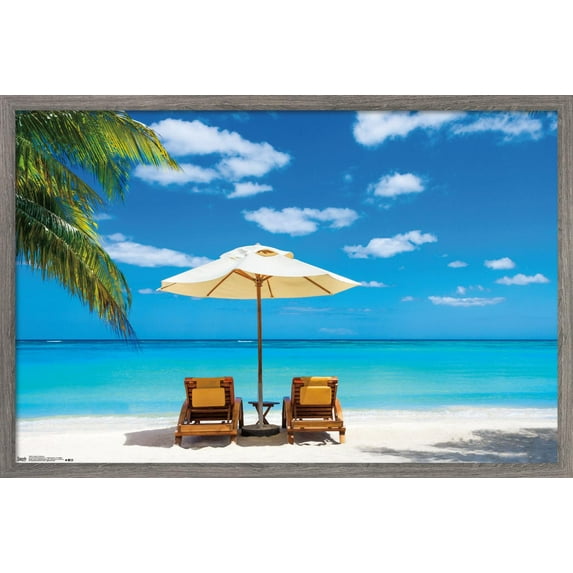 Tropical Retreat Wall Poster, 14.725" x 22.375", Framed
