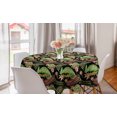 thumbnail image 1 of Tropical Round Tablecloth, Chameleon Lizard and Wildflowers in an Exotic Scene Reptile, Circle Table Cloth Cover for Dining Room Kitchen Decor, 60", Charcoal Grey Multicolor, by Ambesonne, 1 of 1