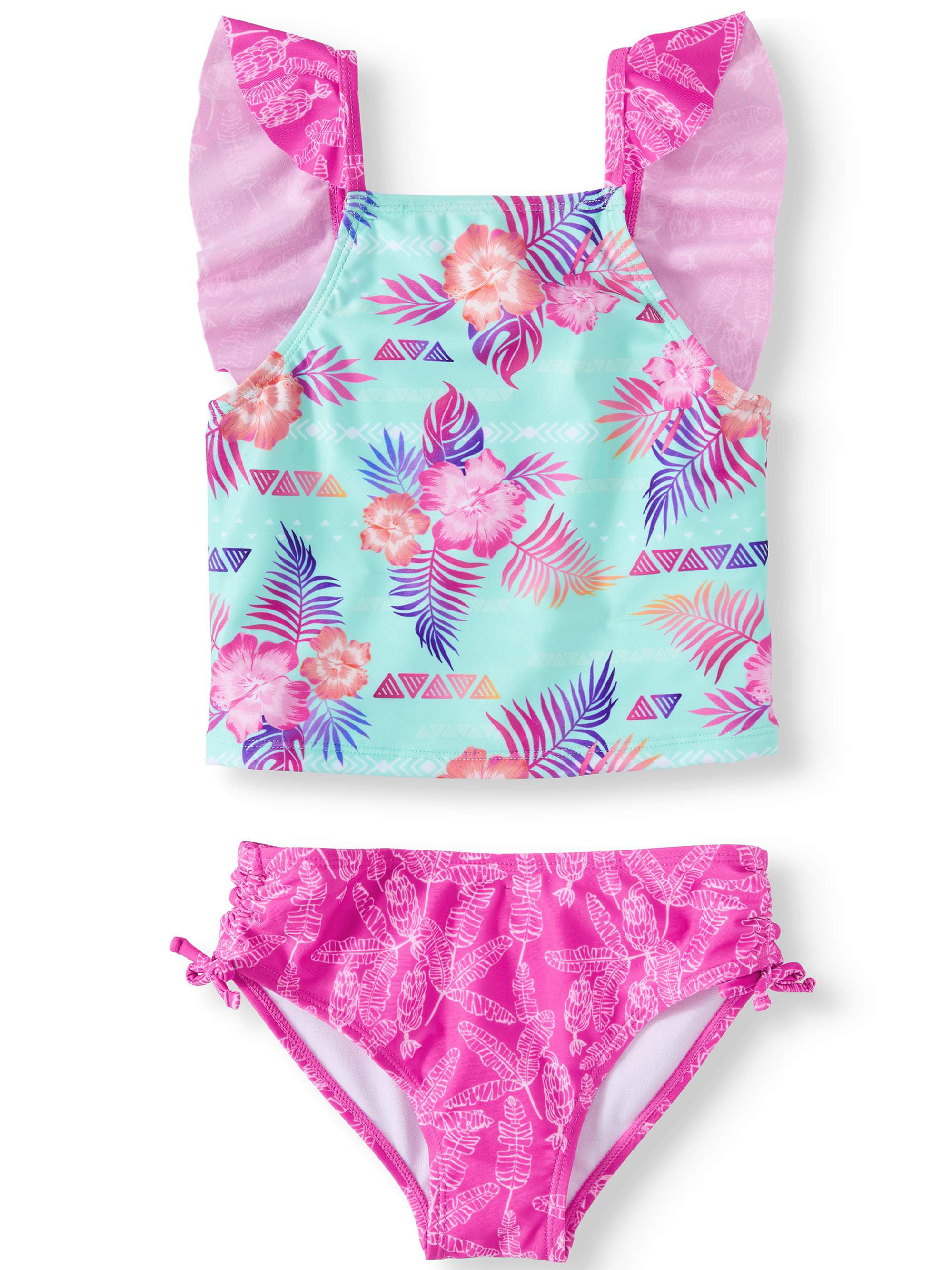 Tropical Ruffled Tankini Swimsuit (Little Girls) - Walmart.com