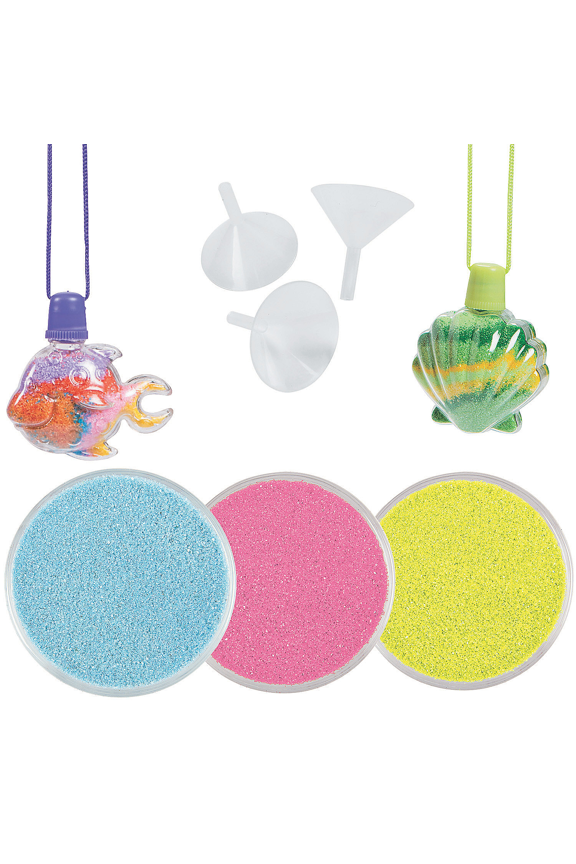 Tropical Sand Art Necklaces & Sand Kit - 63 Pc