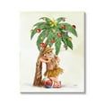 thumbnail image 1 of Tropical Santa Claus Lounging Palm Tree Ornaments Coastal Painting Gallery-Wrapped Canvas Print Wall Art, 1 of 7