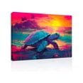 thumbnail image 1 of Tropical Sea Turtle Wall Art Theme Sunset Ocean Scene Wall Decor Modern Beach Canvas Painting Prints Artwork Home Decor Framed for Living room Bathroom Office, 1 of 8