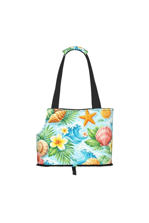 Tropical Seashell Starfish Pet Tote Bag Lightweight Shoulder Bag for Shopping and Travel