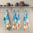 thumbnail image 1 of Tropical Seashell Starfish Tea Towels Set of 6 Sandy Beach Seaside Kitchen Dish Cloth with Hanging Loop, 18"x28"Lint-Free Absorbent Towel for Kitchen Drying Wiping and Cleaning, 1 of 5