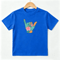 thumbnail image 1 of Tropical Shaka Hand Sign Aloha Boys Graphic Tees Hawaiian Beach Kids T-Shirt 100% Cotton Short Sleeve Tops Ages 4-13Y, 1 of 5