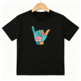 thumbnail image 1 of Tropical Shaka Hand Sign Aloha Boys Graphic Tees Hawaiian Beach Kids T-Shirt 100% Cotton Short Sleeve Tops Ages 4-13Y, 1 of 5