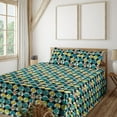 thumbnail image 1 of Ambesonne Tropical Fitted & Flat Sheet with Sham 3 Pcs Set, Continuous Flowers Leaves, Twin, Teal Mustard and Black, 1 of 5