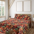 thumbnail image 1 of Ambesonne Tropical Fitted & Flat Sheet with Sham 3 Pcs Set, Nasturtium Flowers Plot, Twin, Scarlet Vermilion and Khaki, 1 of 5