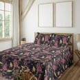 thumbnail image 1 of Ambesonne Tropical Fitted & Flat Sheet with Shams 4 Pcs Set, Watercolor Grevillea Art, Full, Dried Rose and Earth Yellow, 1 of 1