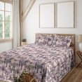 thumbnail image 1 of Ambesonne Tropical Fitted & Flat Sheet with Sham 3 Pcs Set, Simple Palm Trees Artwork, Twin, Pale Pink Fuchsia and Teal, 1 of 1