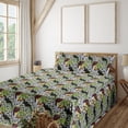 thumbnail image 1 of Ambesonne Tropical Fitted & Flat Sheet with Shams 4 Pcs Set, Toucans Parrots Bird Print, Queen, Green Multicolor, 1 of 5