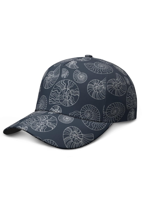 Tropical Shell Baseball Cap – Nautical Coral Fish Seashell Marine Life Sea Dad Hat with Cute Starfish Spiral Shell Print, Lightweight Beach Summer Hat for Men Women
