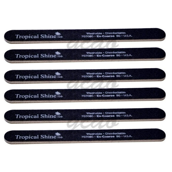 Tropical Shine Nail Files Extra Coarse Nail Boards 80/80 Grit - 10 Pieces