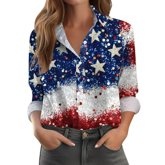 Tropical Shirts For Women, Plus Size 4Th Of July Curvy Women True To Independence Day V-Neck Vintage American Flag Beach Vacation Tees Moisture-Wicking Patriotic Workout Tops Blue