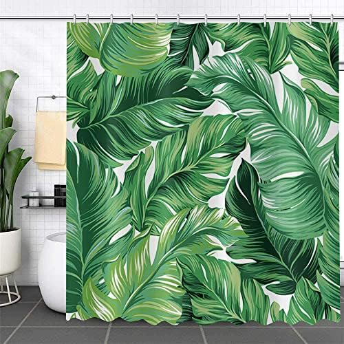 Tropical Shower Curtain Abstract Boho Tropical Palms Leaf Coconut Tree