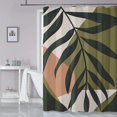 thumbnail image 1 of Tropical Shower Curtain Abstract Botanical Plant Palm Leaf Shower Curtains Waterproof Polyester Fabric Shower Curtain Set with 12 Hooks Bathroom Decor 72x72 Inches, 1 of 6